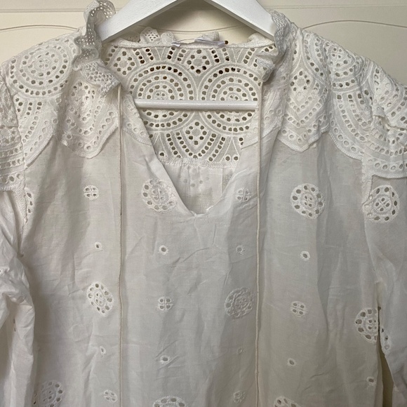 White cotton and eyelet blouse Size M - Picture 9 of 16